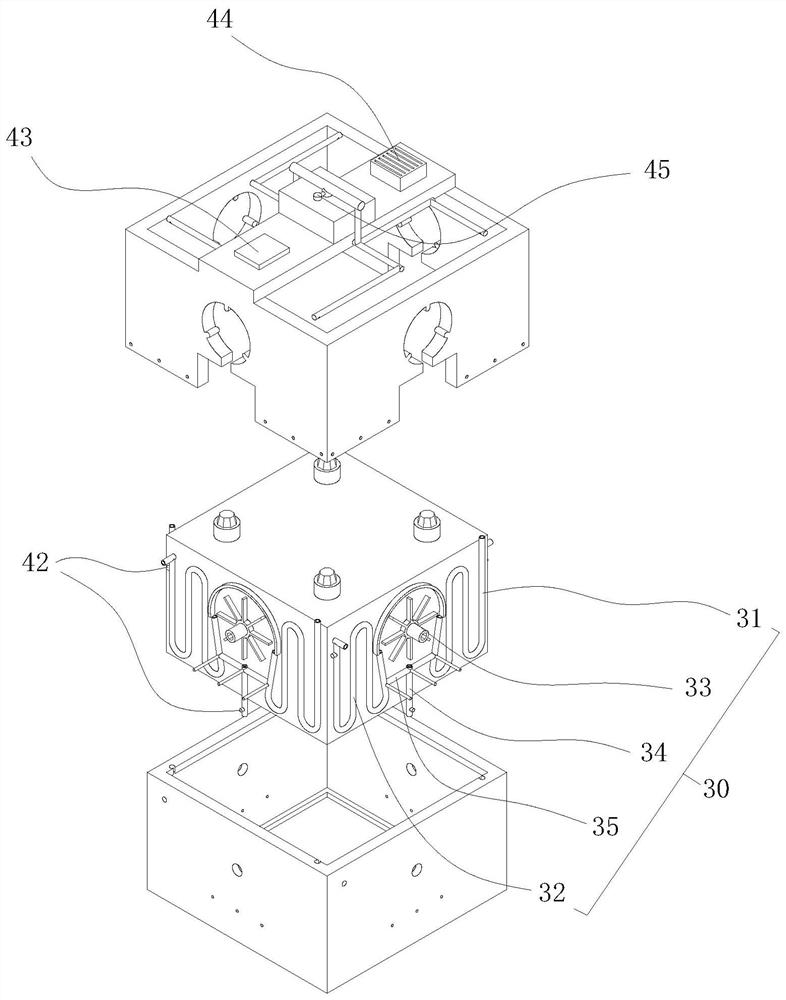 Lead-acid storage battery internal water-cooling circulation inner path system