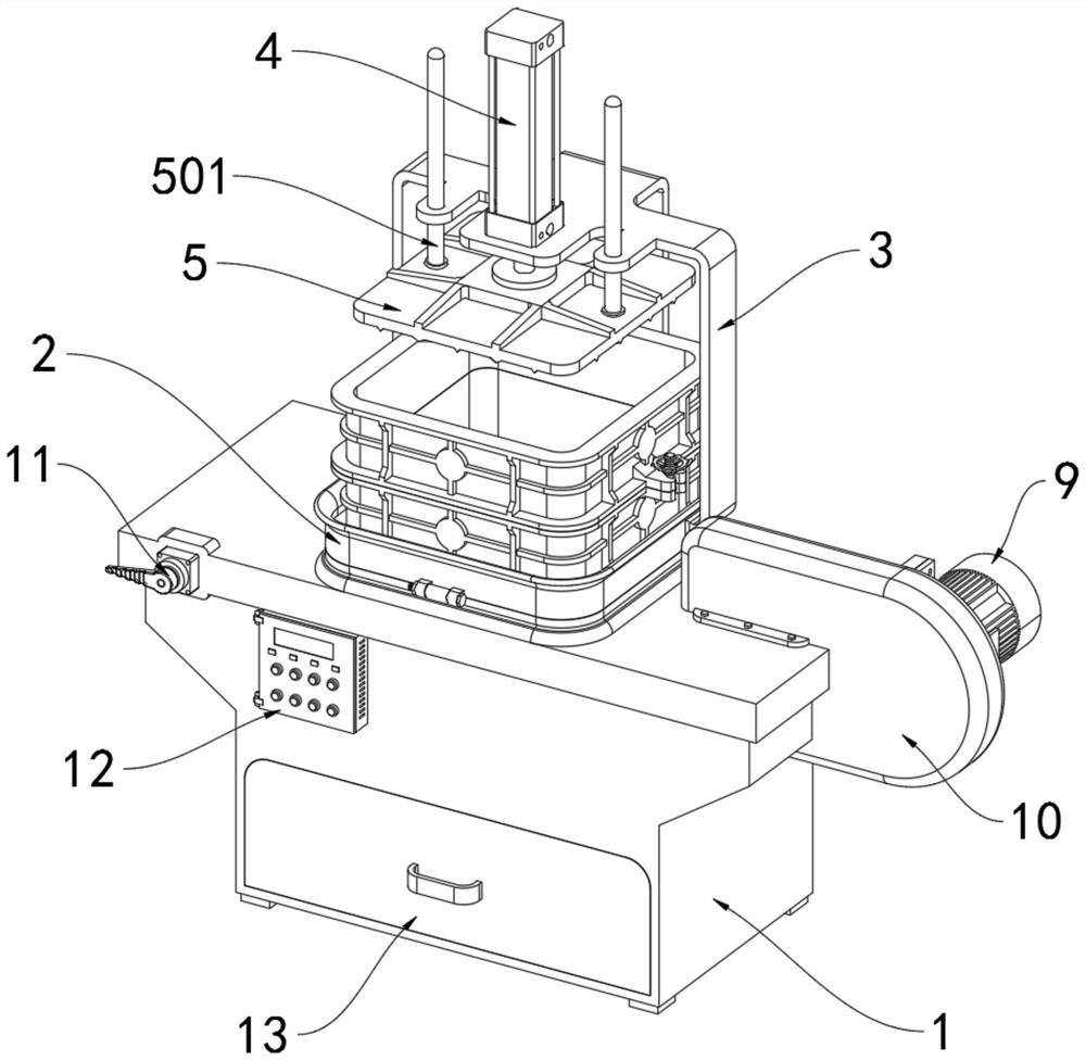 An auxiliary device for unloading foundry sand after the casting is formed