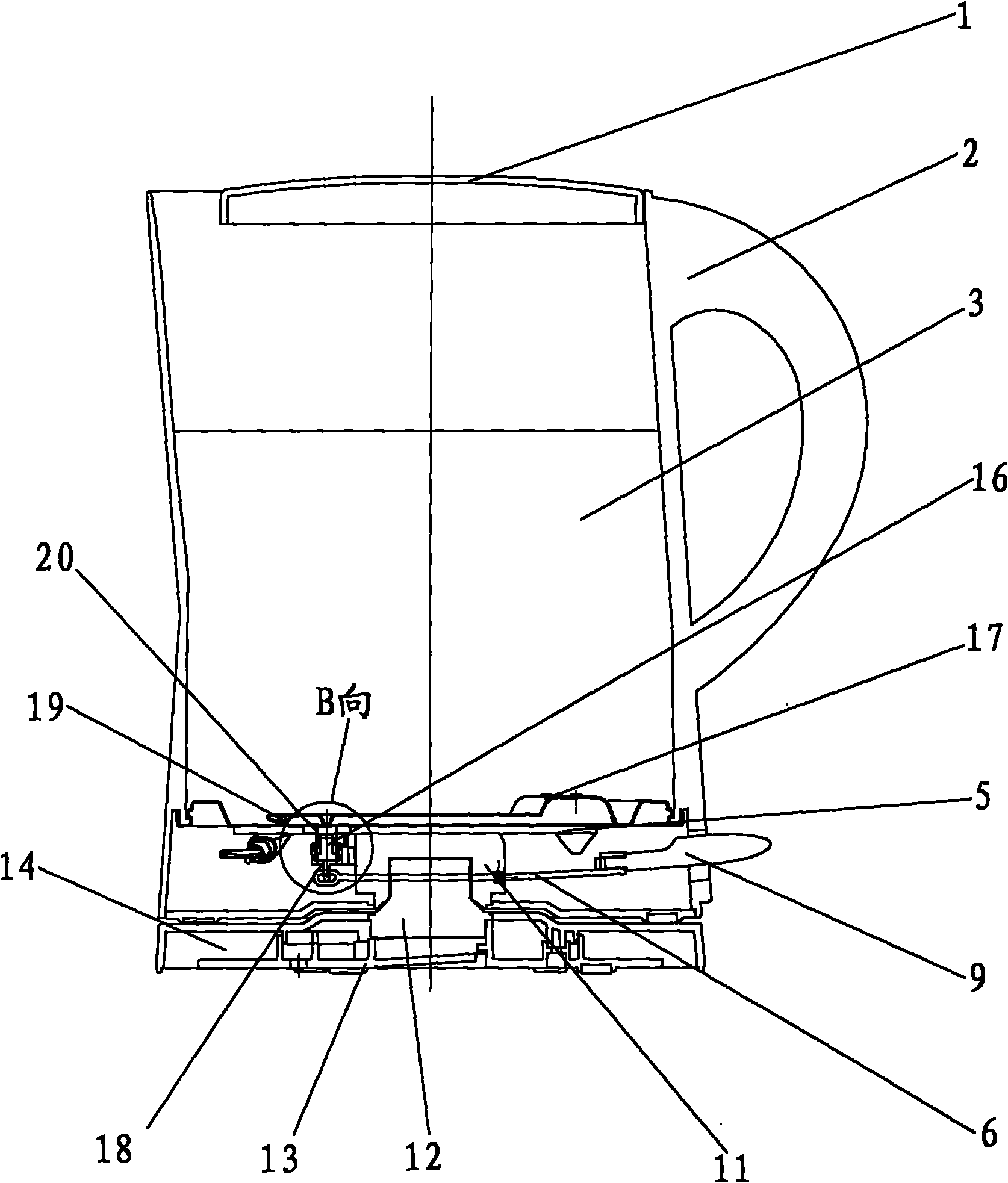 Safe and controllable temperature control device of electric heating kettle