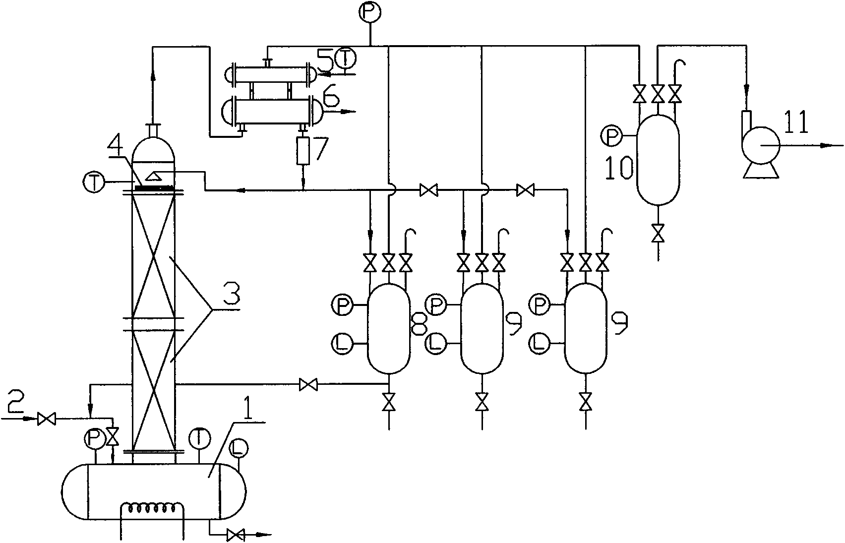 Device and method for separating diisopropylbenzene isomeride by virtue of reduced pressure batch distillation