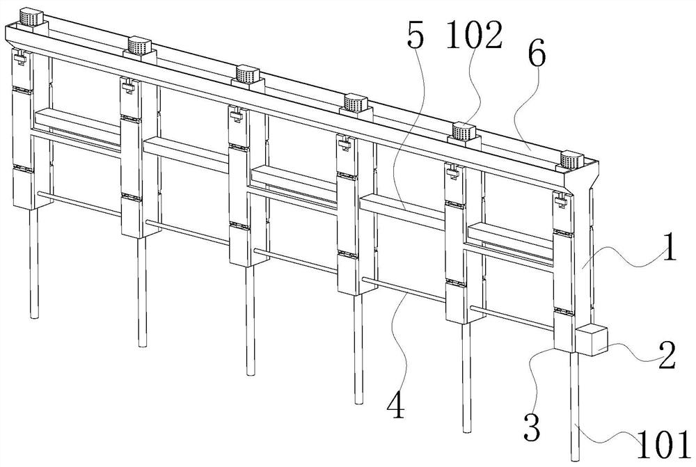 Water-accumulating green belt guardrail for a smart city