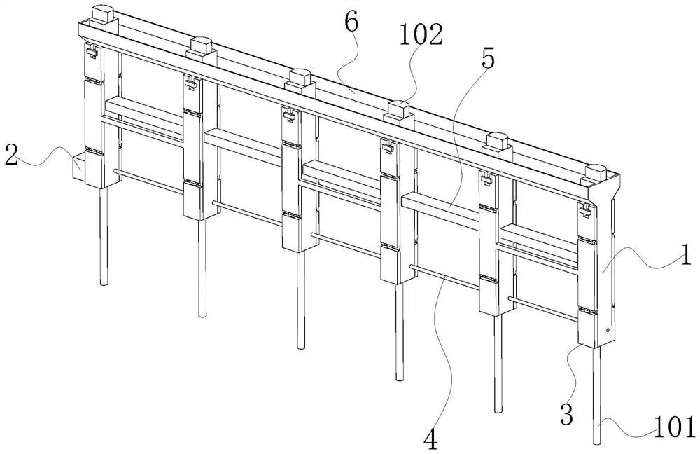 Water-accumulating green belt guardrail for a smart city