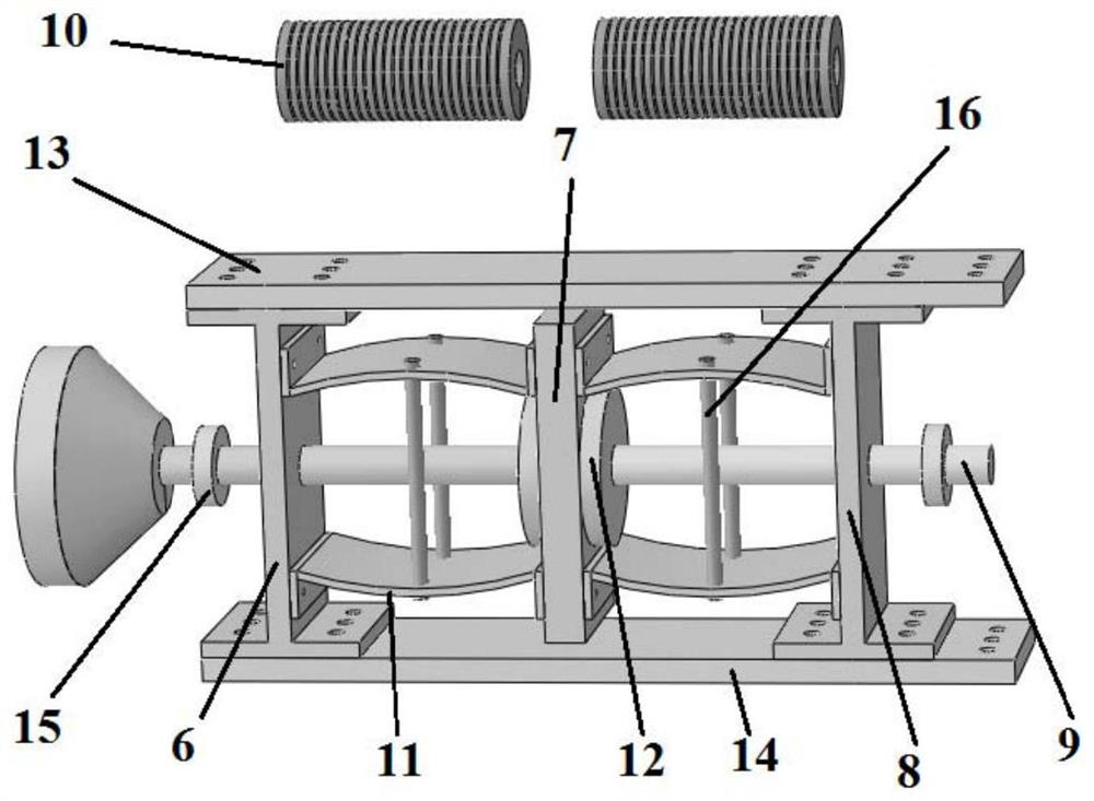 A self-resetting double-bow pair-pull double energy-dissipating support device