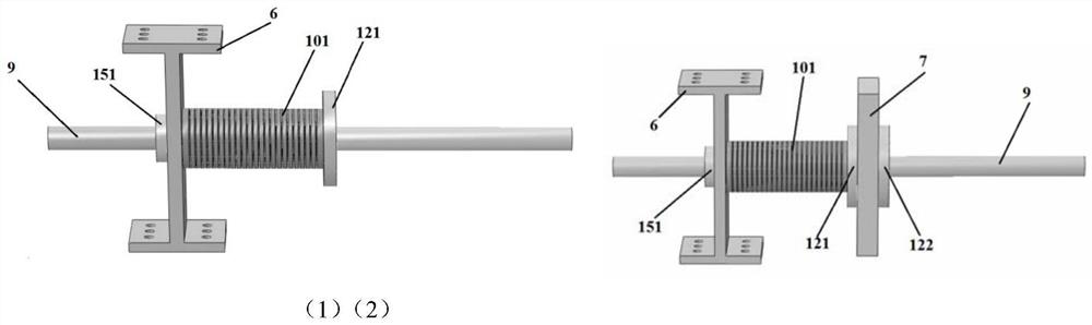 A self-resetting double-bow pair-pull double energy-dissipating support device