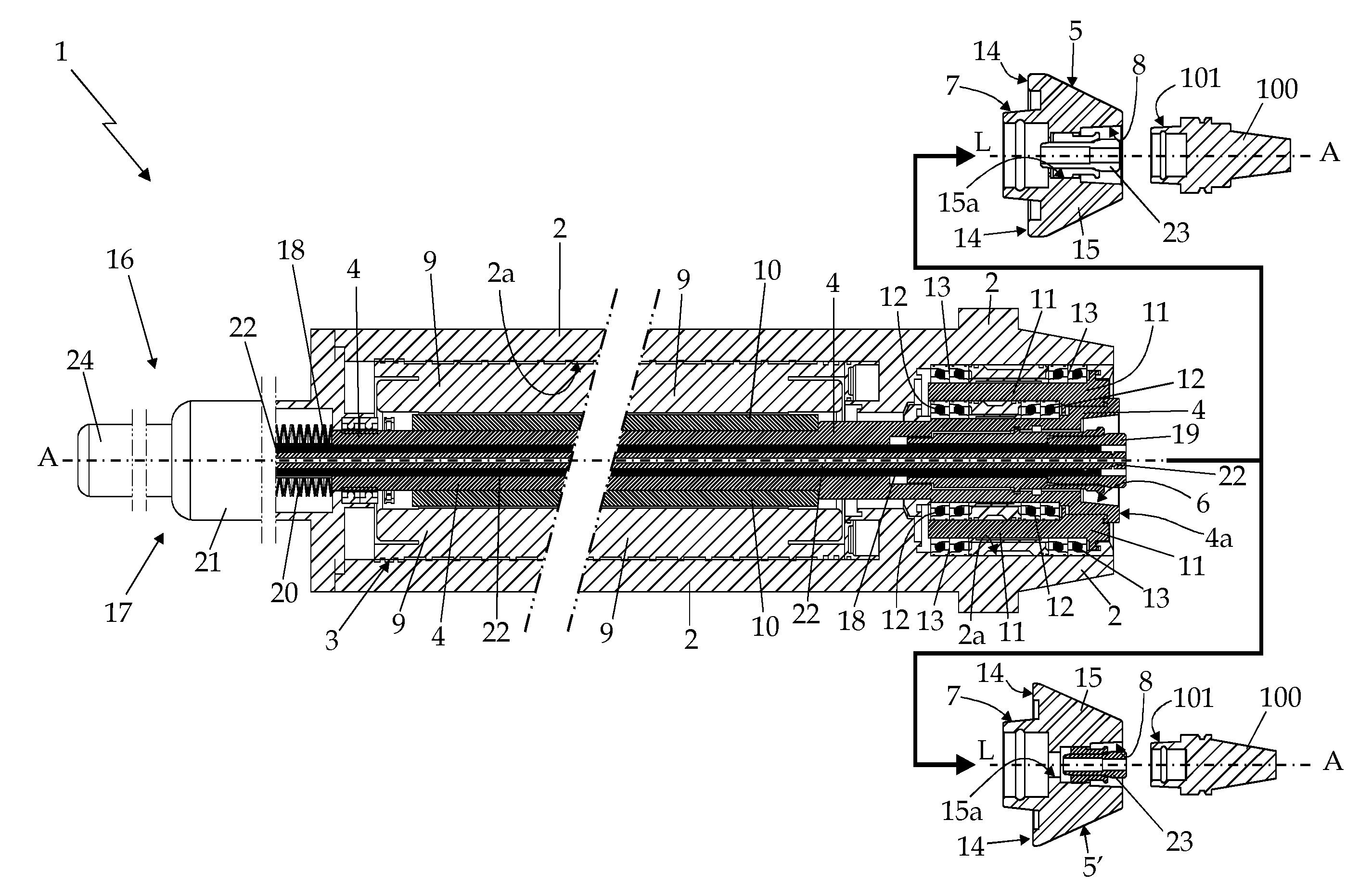 Electric spindle for numerical control machines