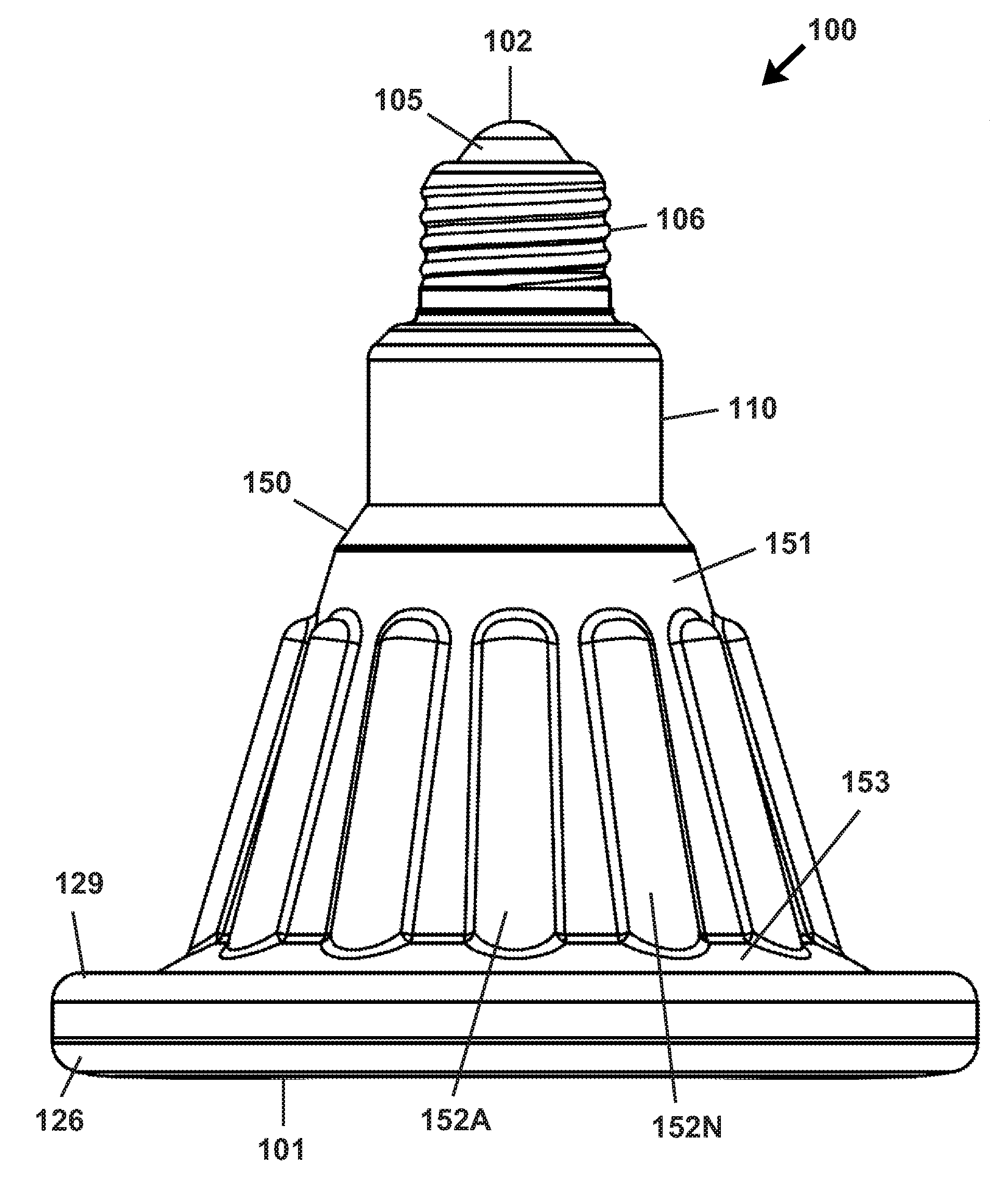 Solid state lighting device with improved heatsink