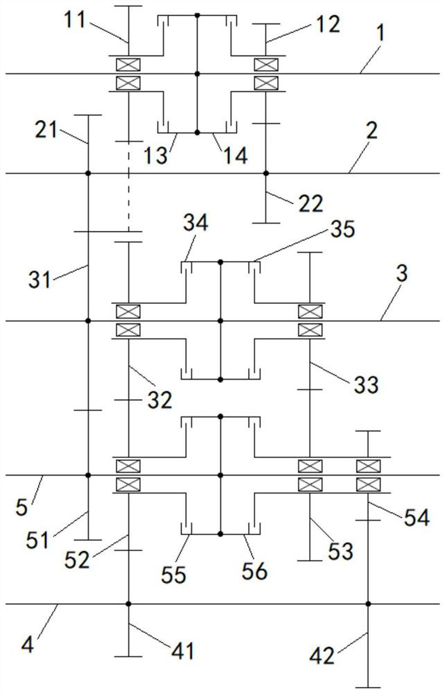 Power gear shifting transmission and vehicle