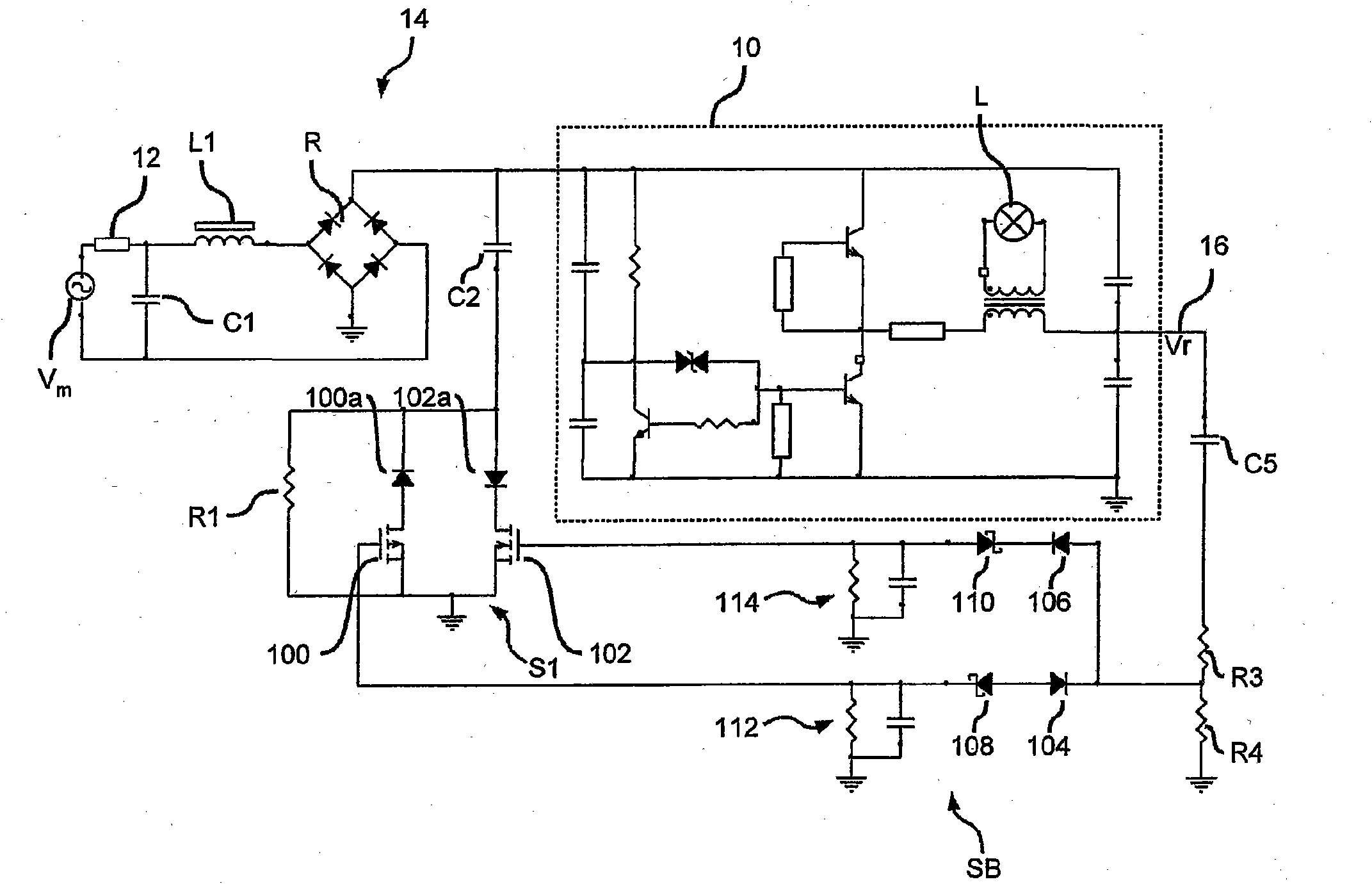 A system for feeding light sources subject to dimming and corresponding method