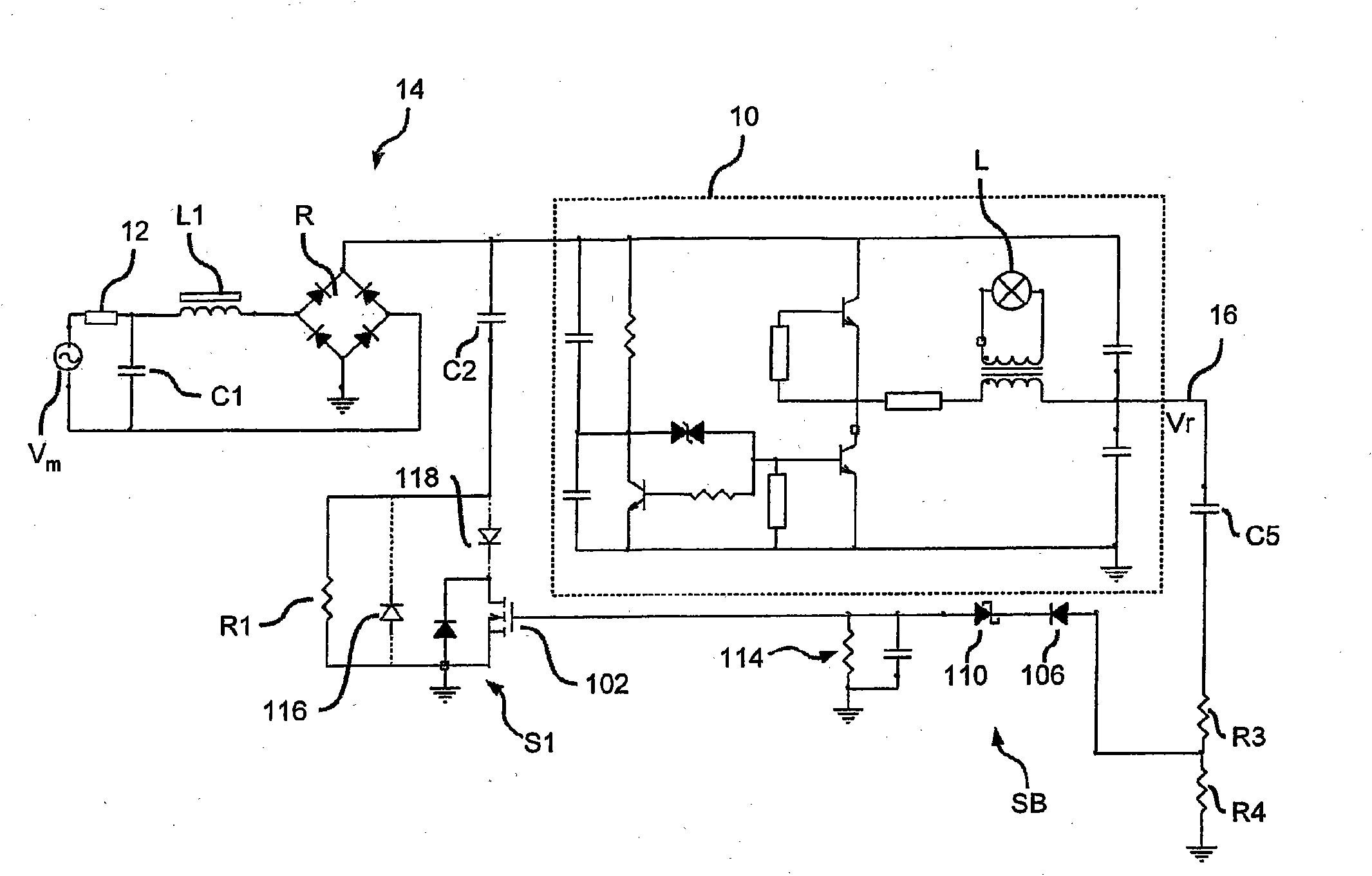 A system for feeding light sources subject to dimming and corresponding method