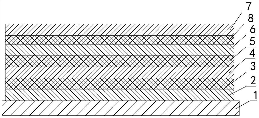 Two-cloth-two-coating reinforced plastic track and construction method