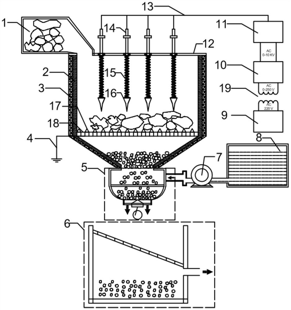 A method for pretreatment of tourmaline electric pulse by using high-voltage electric pulse device