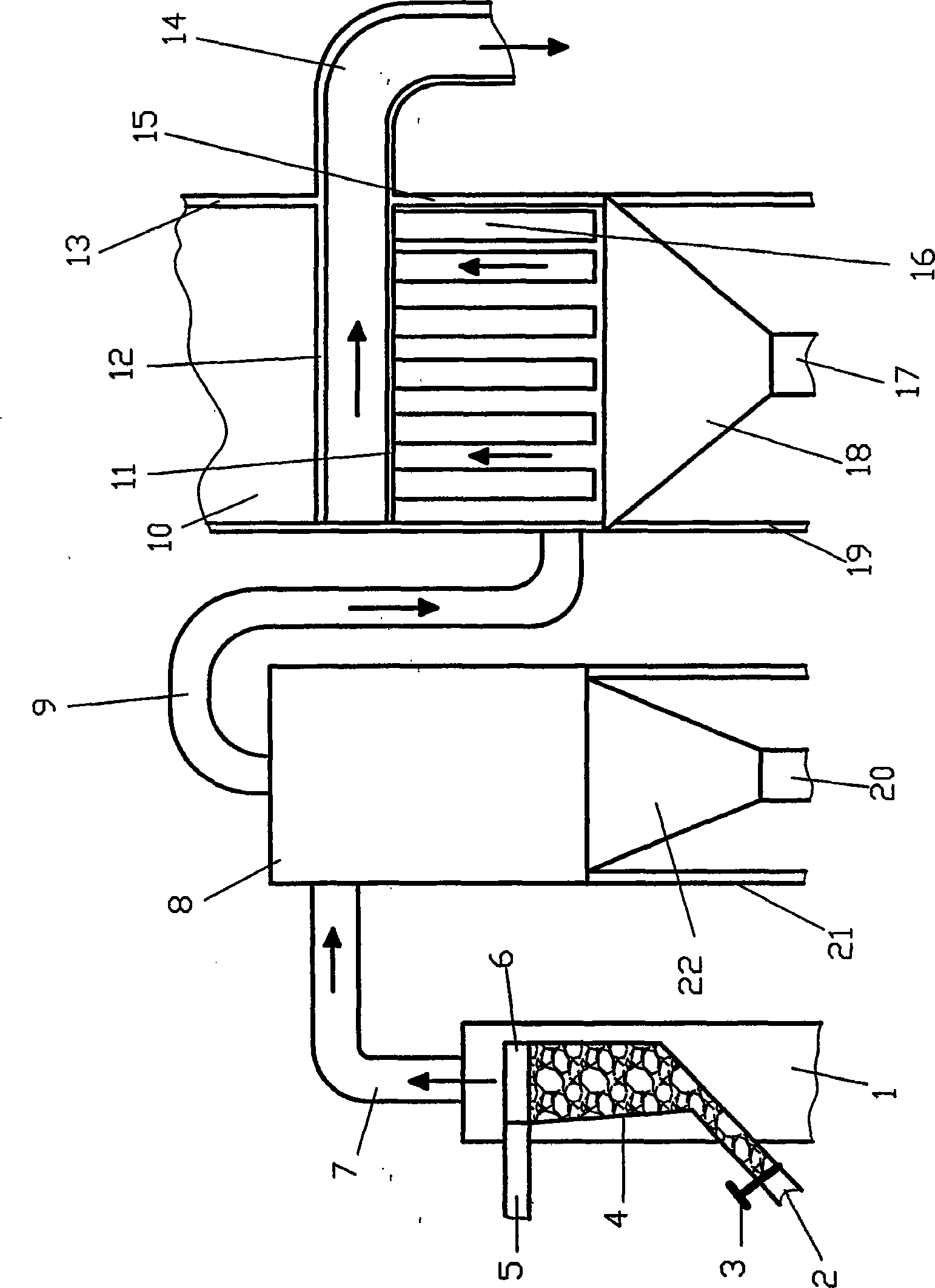 Residual-heat baking-material multi-cyclone dust remover for corundum smelting furnace