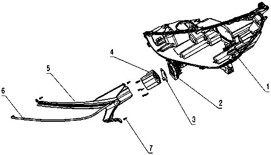 Novel automobile light guide fixing structure