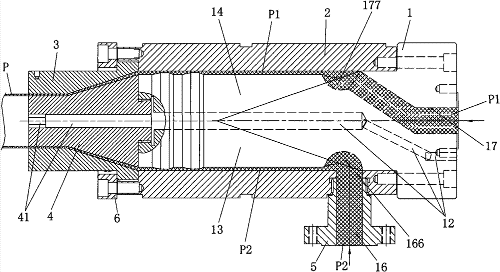 Jointing die for plastic hose extruder