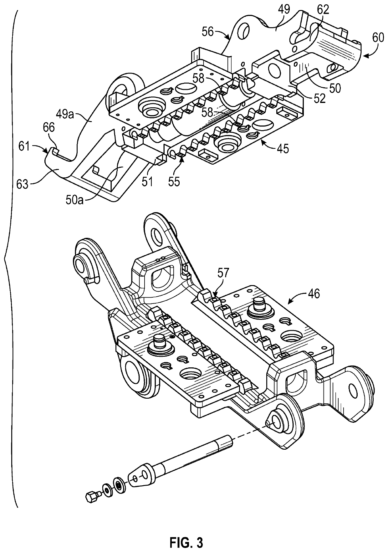 Device to couple members of a heavy-duty machine