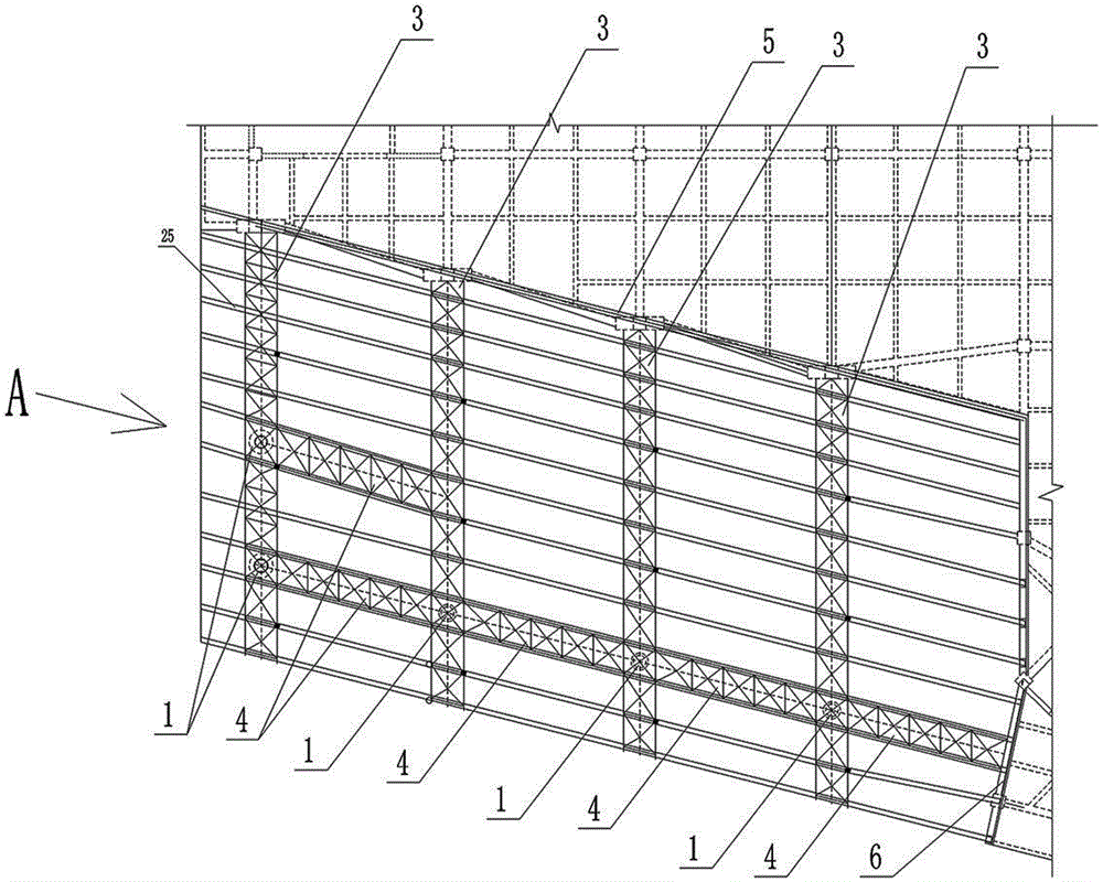Reverse triangular pipe truss and construction method of reverse triangular pipe truss
