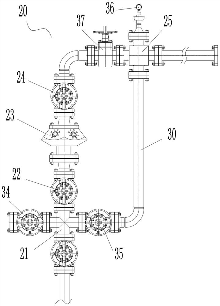 Measurement and control wellhead device, manifold, measurement and control method and device for deep coal gasification