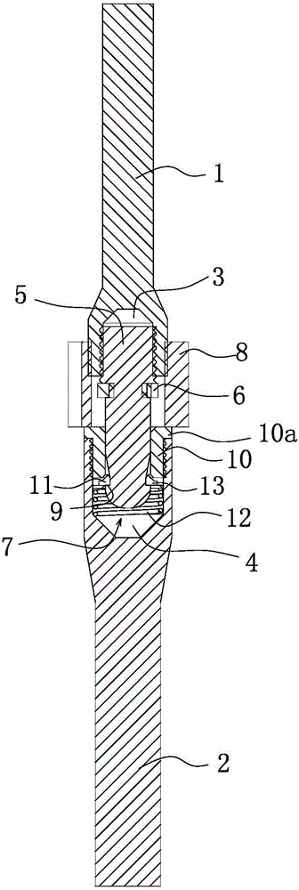 Automatic adjustable connecting piece capable of achieving upper screwing and lower locking