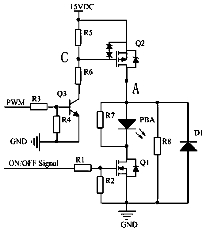 A pba drive circuit based on pwm dimming