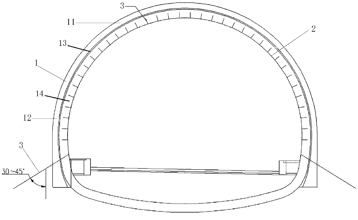 Tunnel lining steel belt reinforcing structure and construction method
