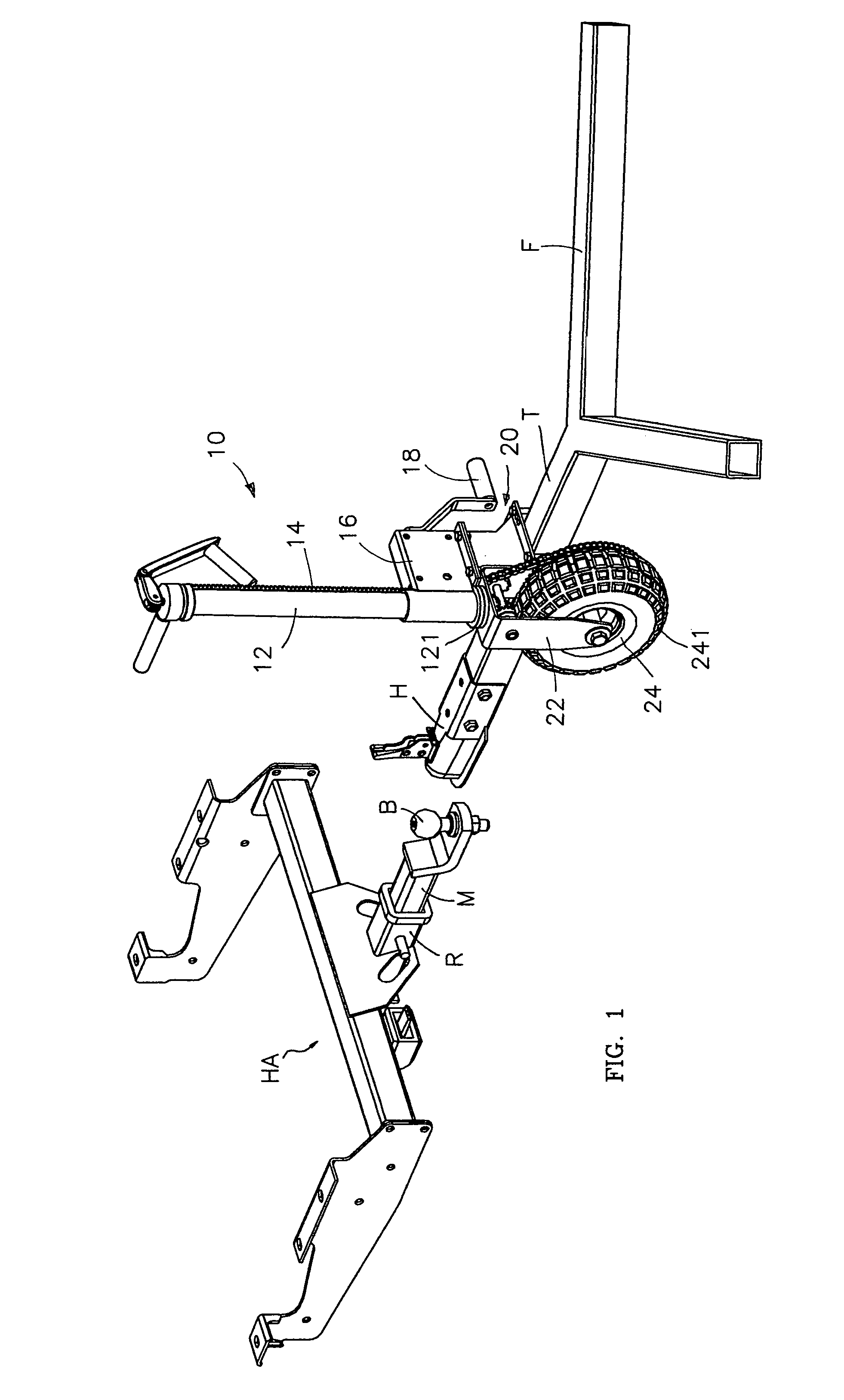 Powered maneuverable and retractable trailer jack device