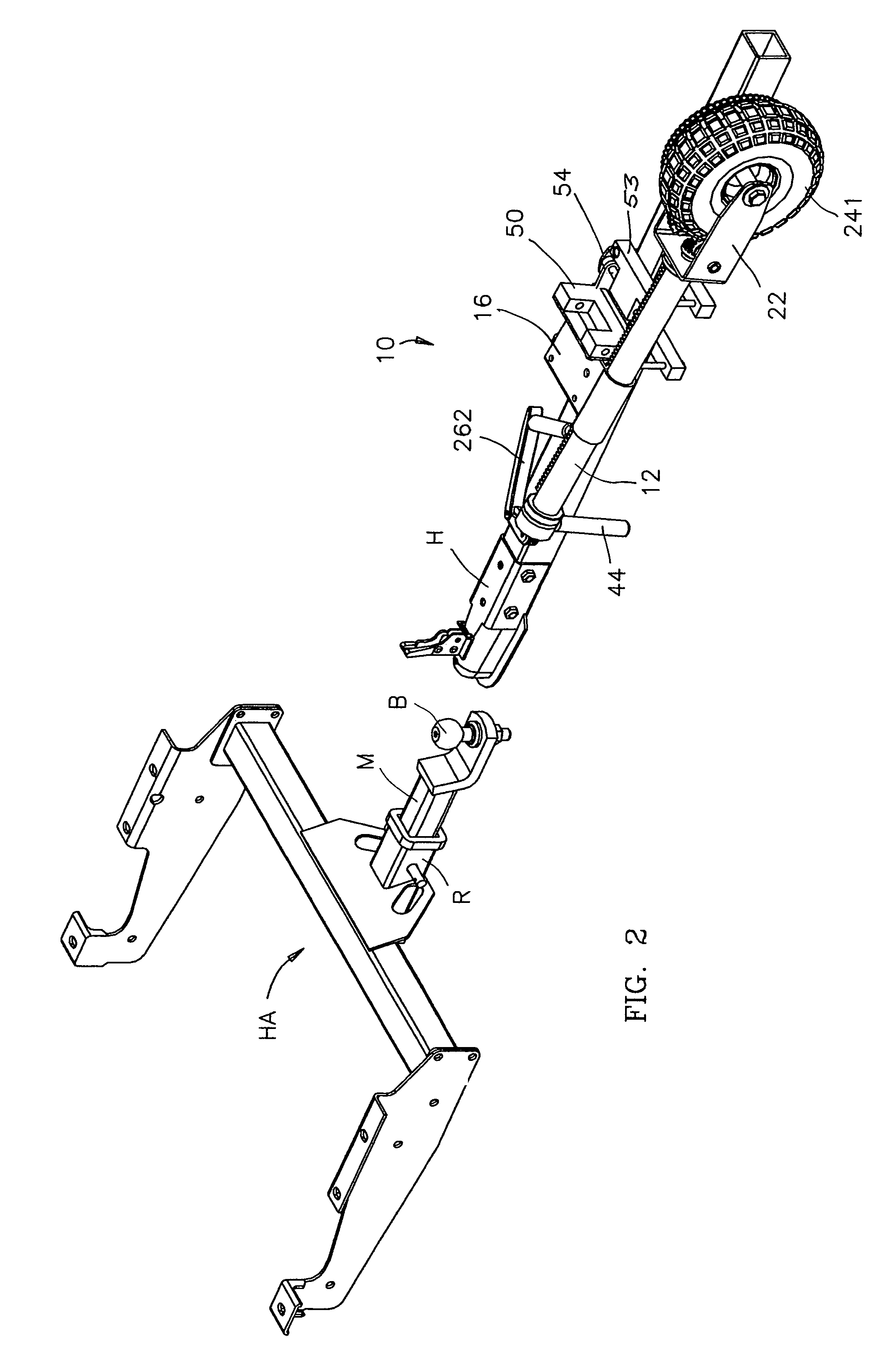 Powered maneuverable and retractable trailer jack device