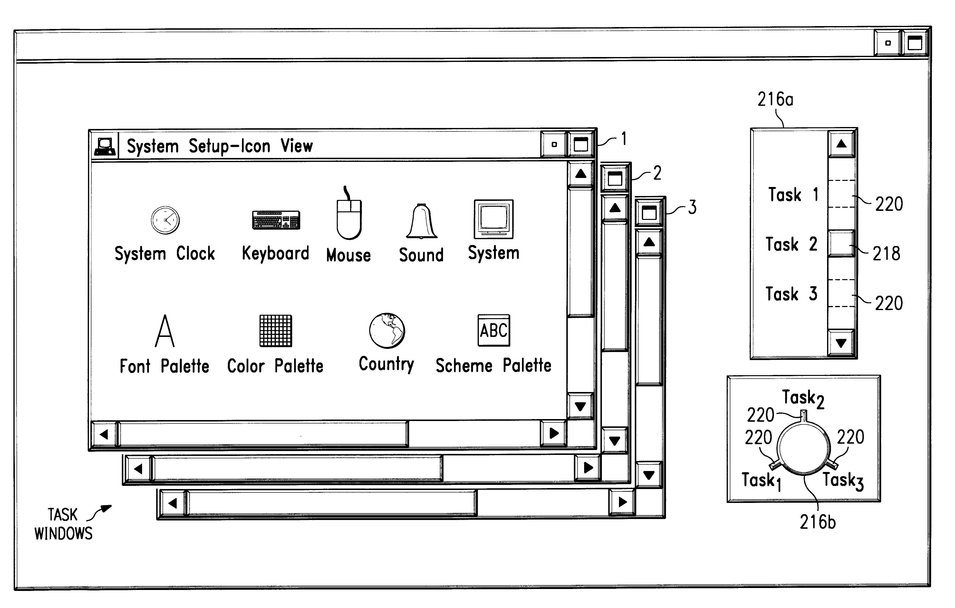 Task window navigation method and system