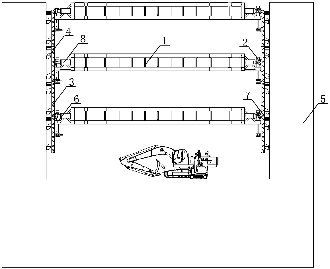 A support system for subway foundation pit and its construction method