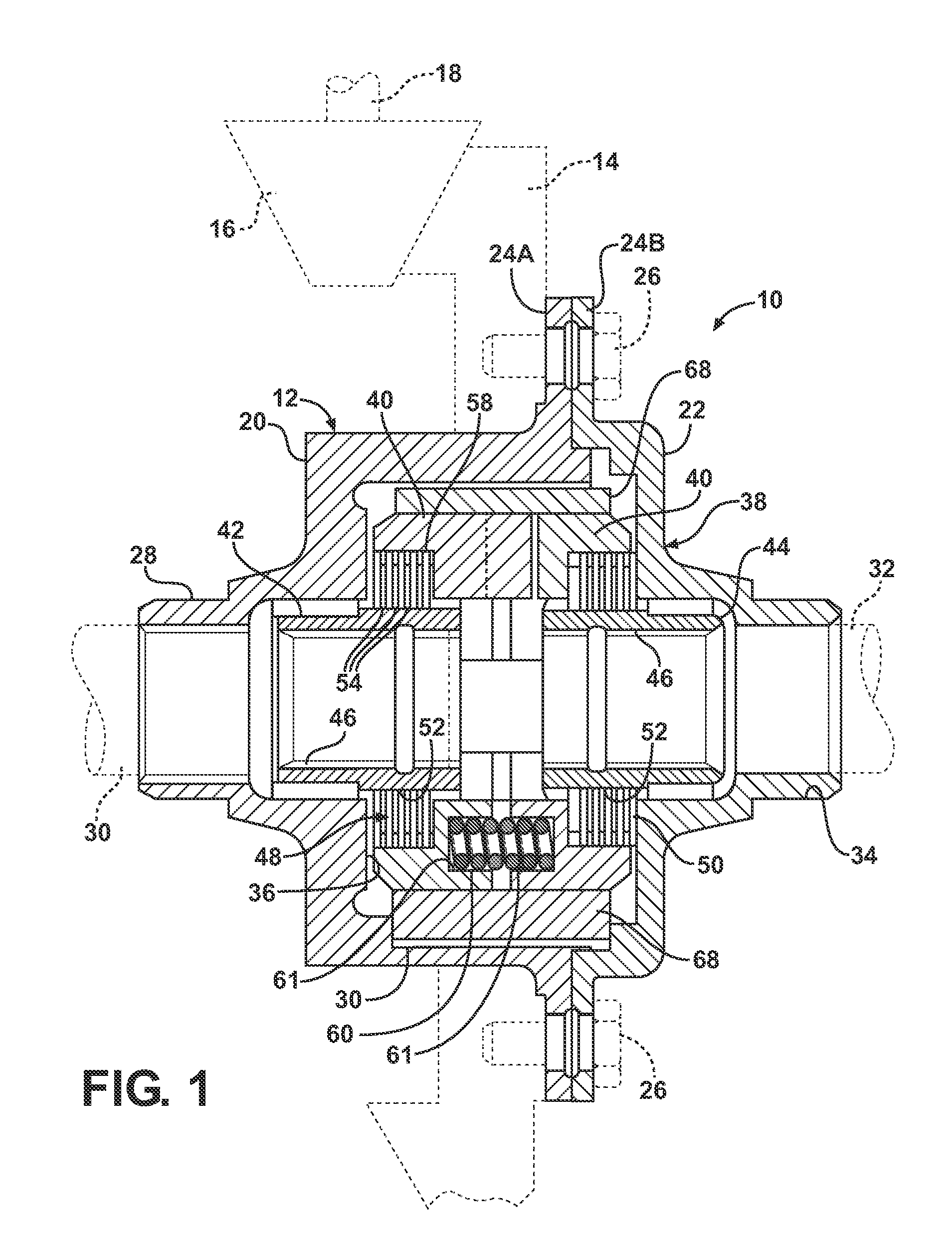 Differential having improved torque capacity and torque density