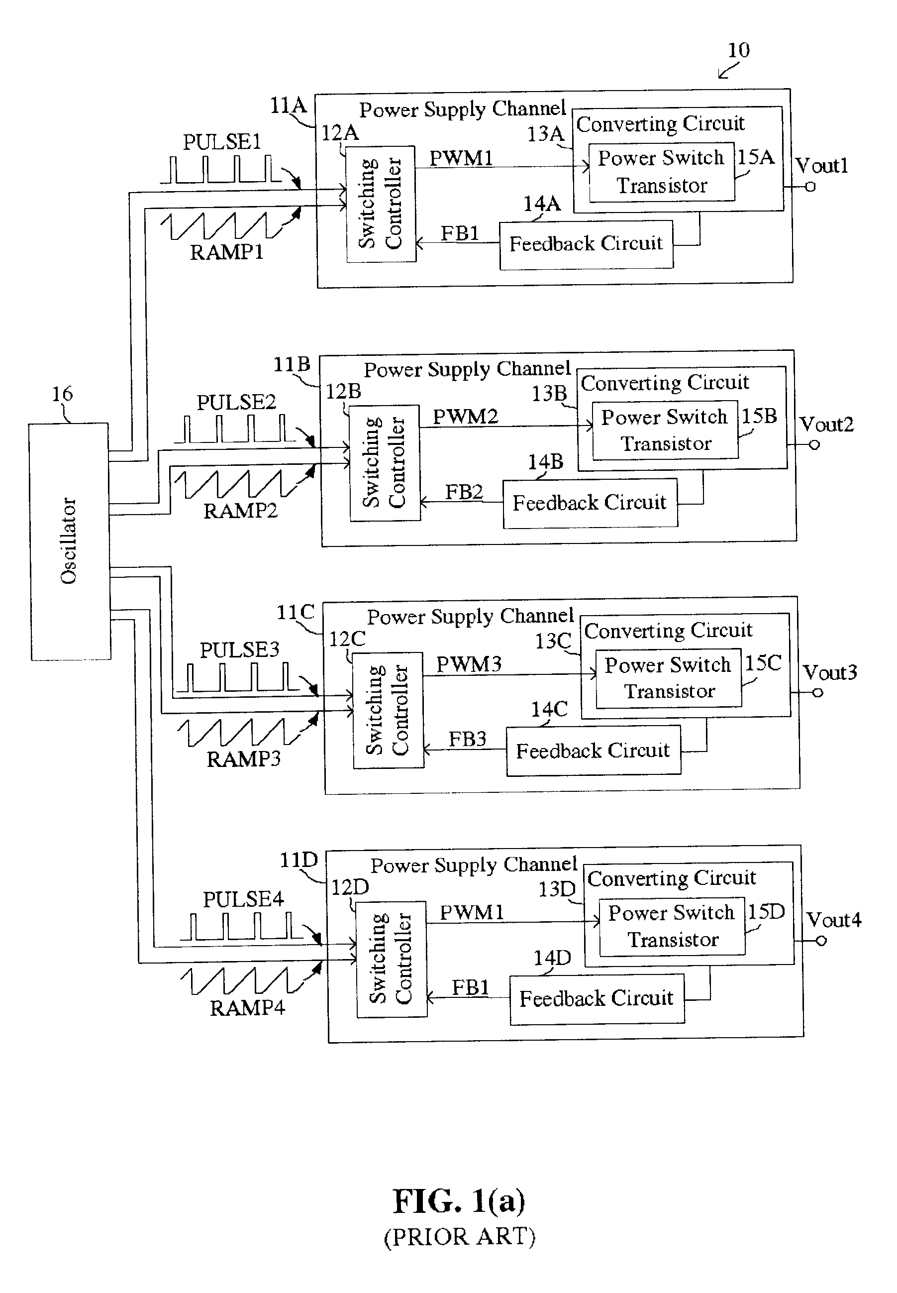 Switching DC-to-DC converter with multiple output voltages