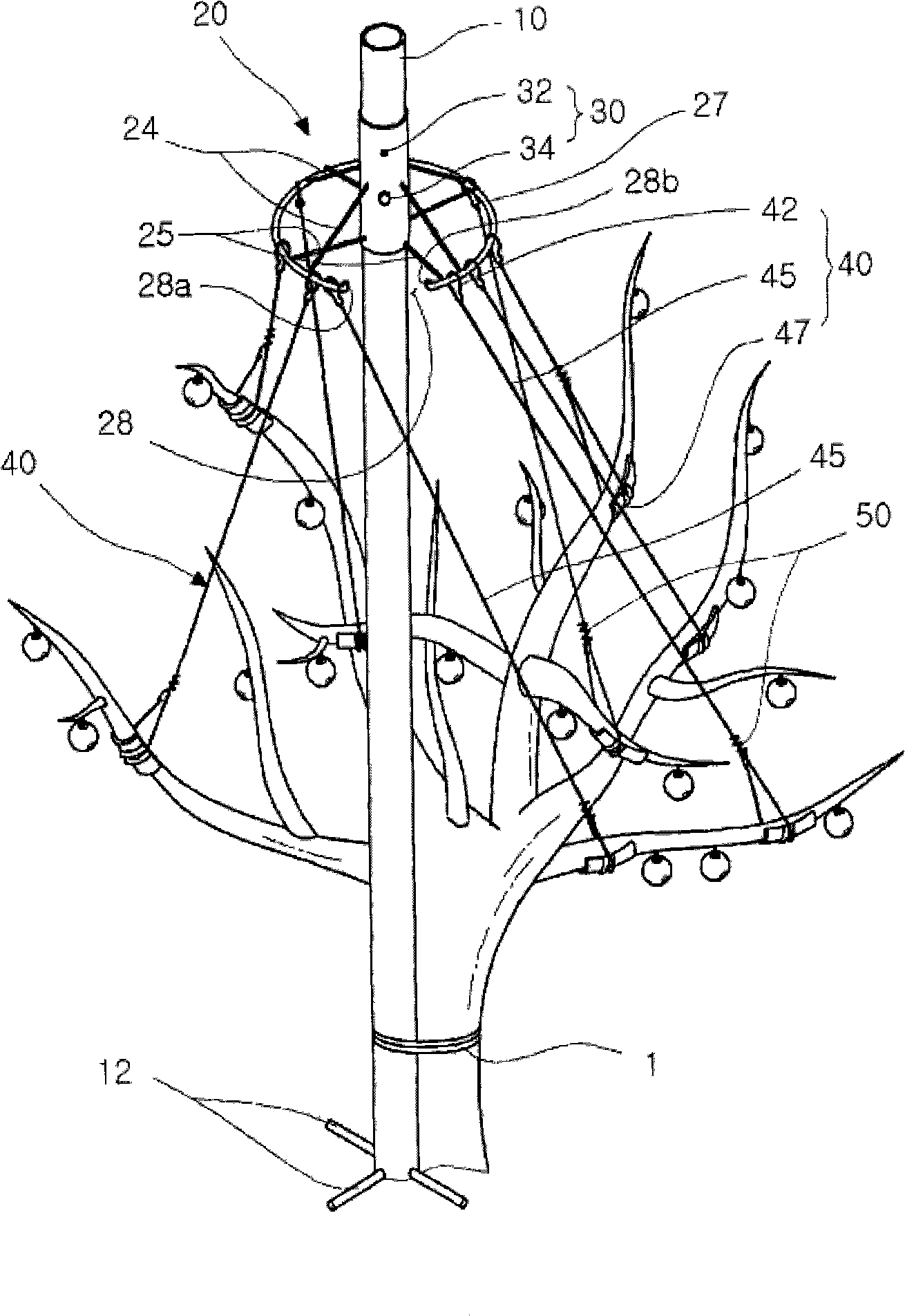 Tree branch supporting device