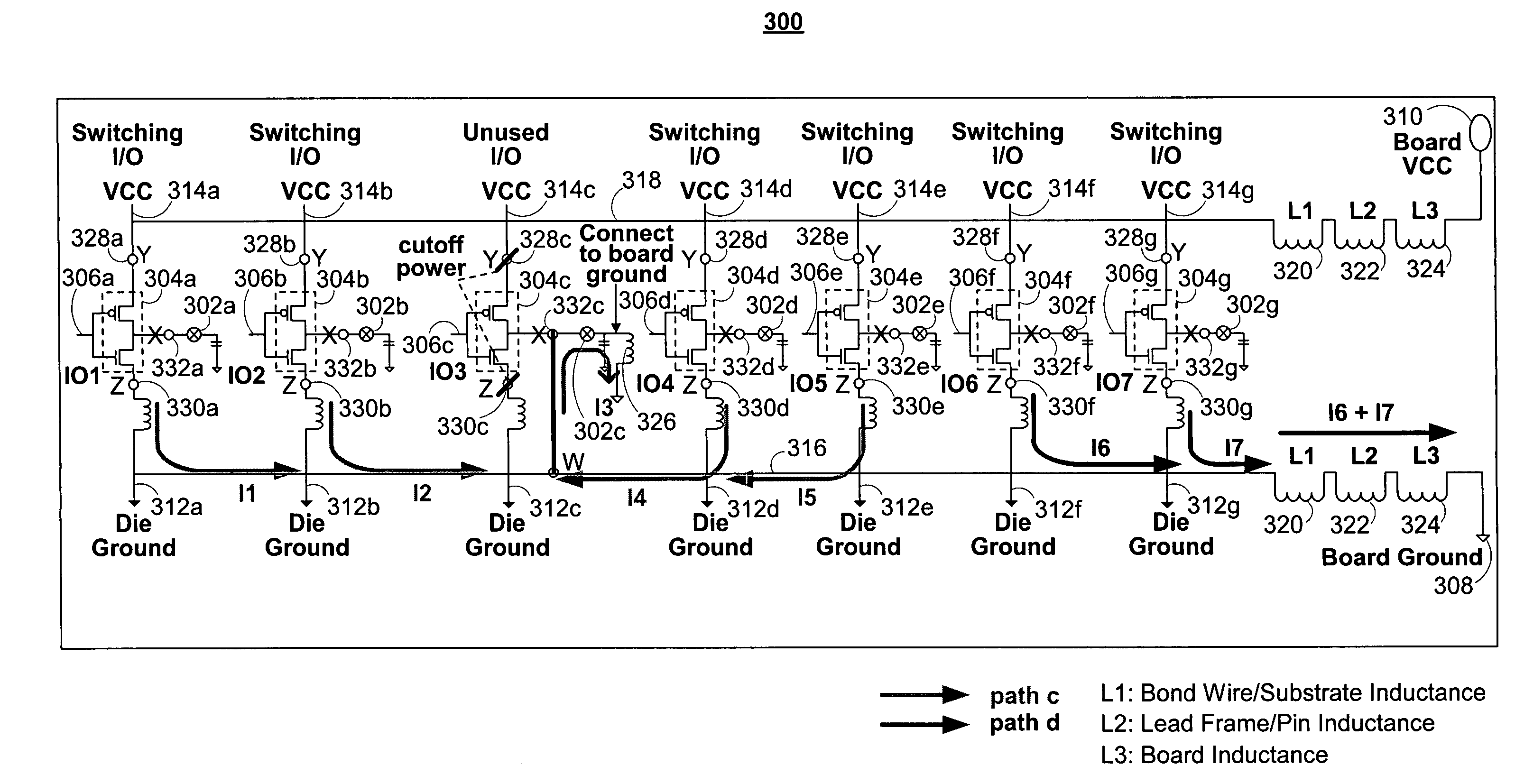 I/O circuitry for reducing ground bounce and VCC sag in integrated circuit devices