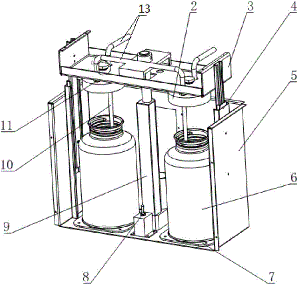 Sample replacing device for air tritiated water sampling device