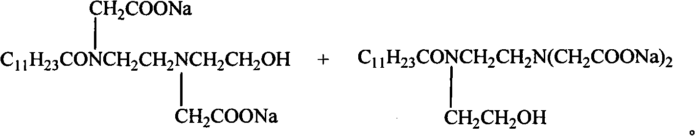 Dicarboxy dodecoic acid amide surfactant and synthetic method