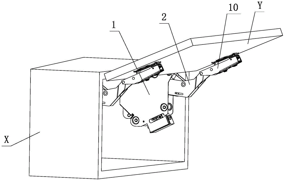Adjustable damping hovering structure of flap-up door of furniture