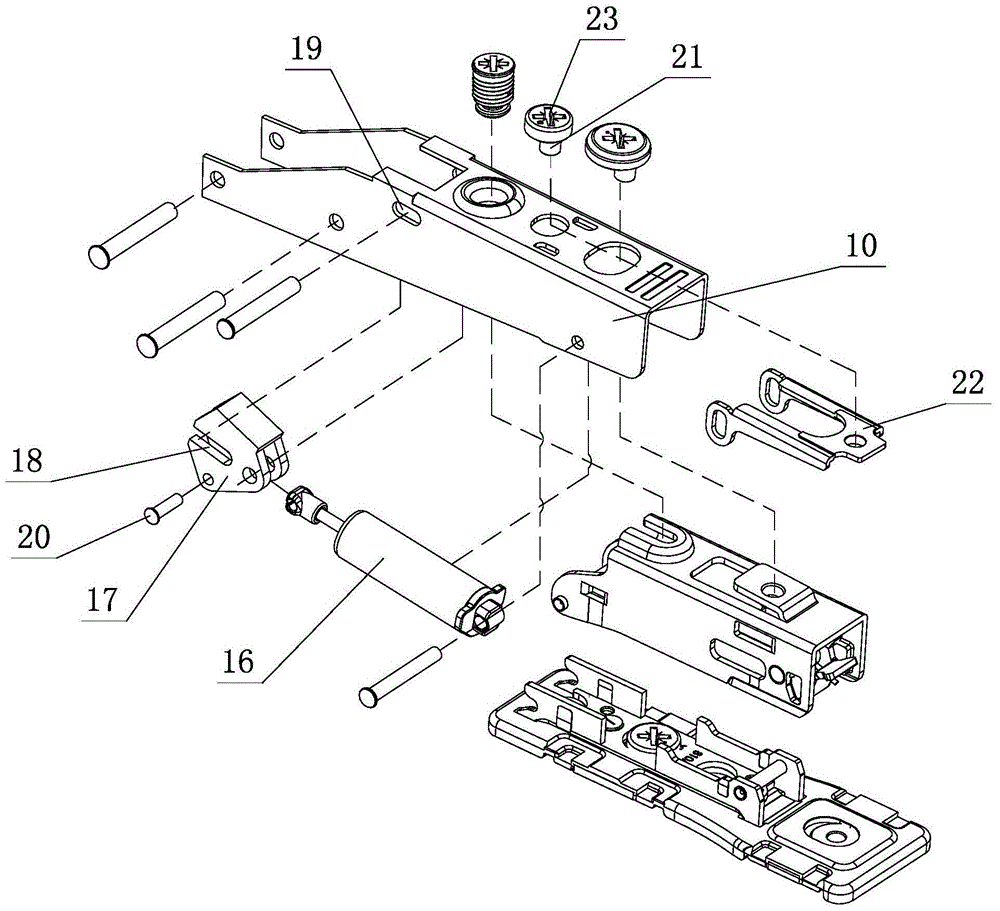 Adjustable damping hovering structure of flap-up door of furniture