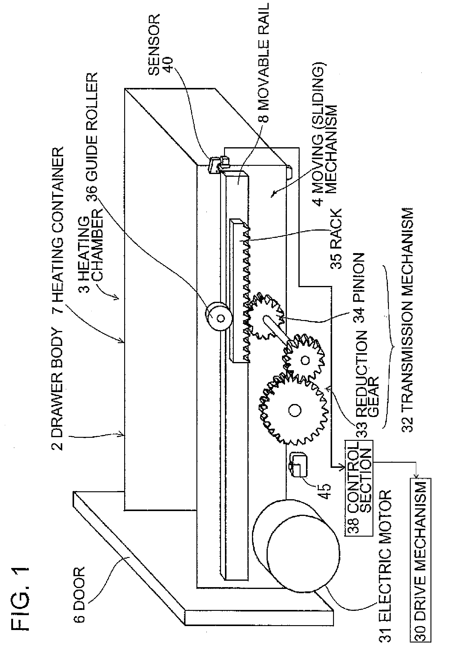 Method and device for opening and closing door of drawer-type cooking device