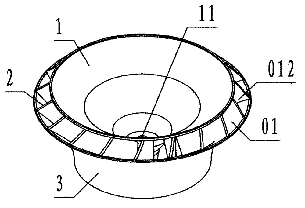 Eddy type impeller for smoke exhaust ventilator