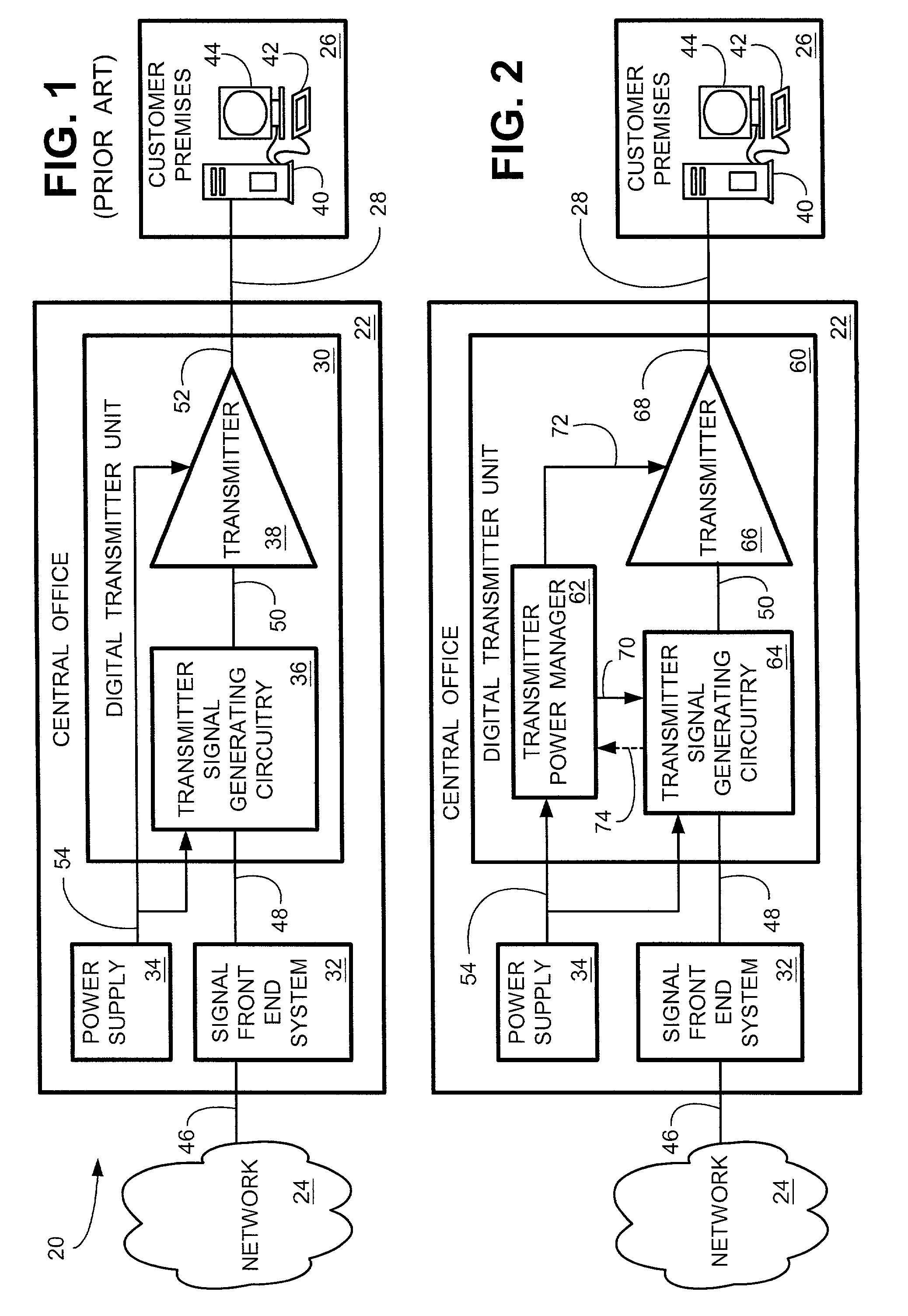 System and method for minimized power consumption for frame and cell data transmission systems