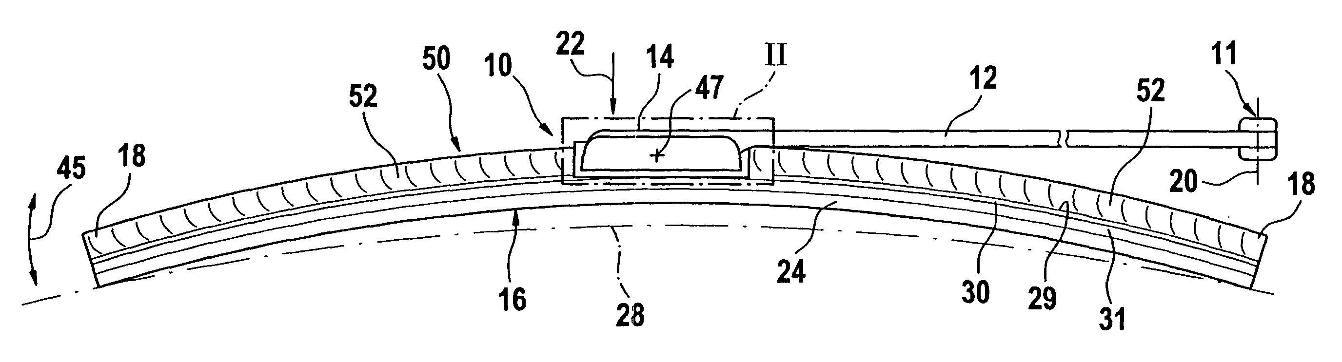Windscreen wiper with a driven wiper arm and wiper blade jointed thereto for cleaning screen in particular on motor vehicles