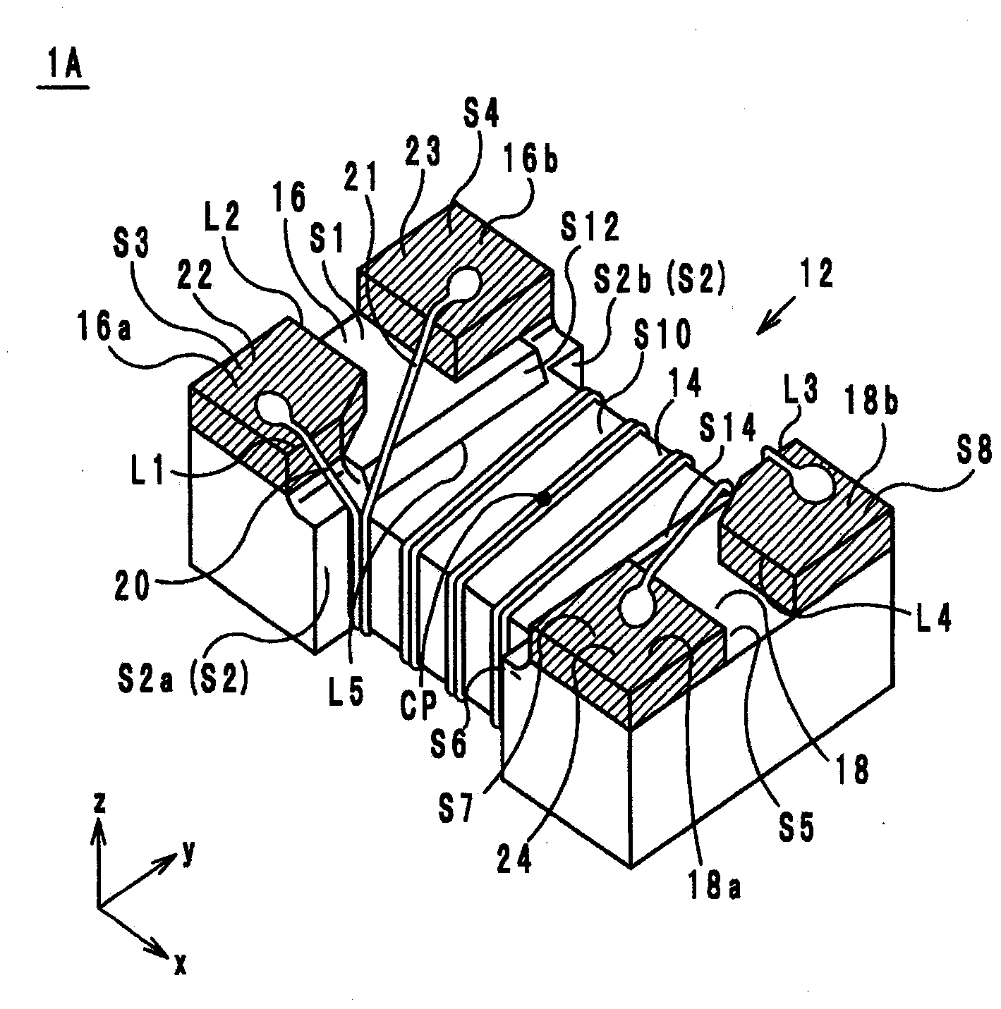 Core for wire-wound electronic component, wire-wound electronic component, and common mode choke coil