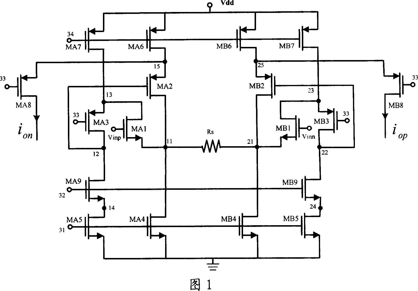 Lower voltage conductor-spanning amplifier capable of improving the linearity and input range