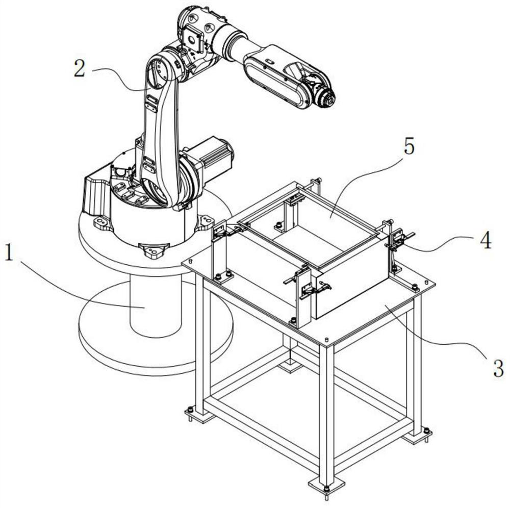 Automatic welding method for double-station distribution box robot welding workstation