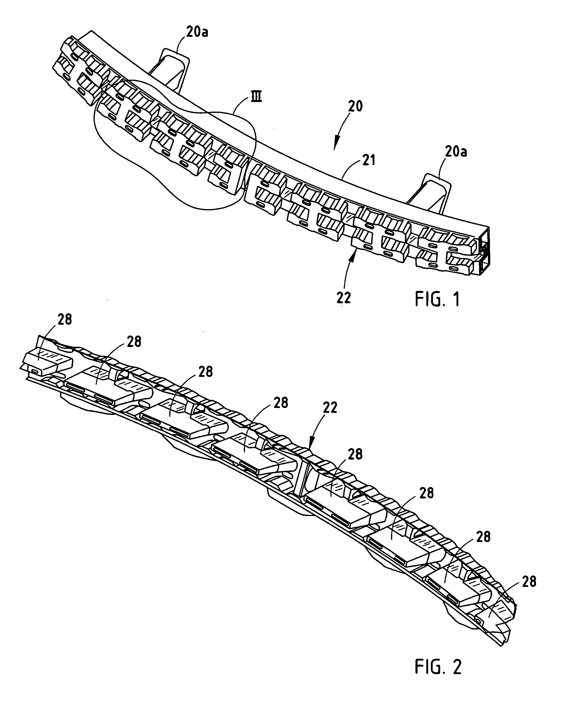 Bumper system with face-mounted energy absorber