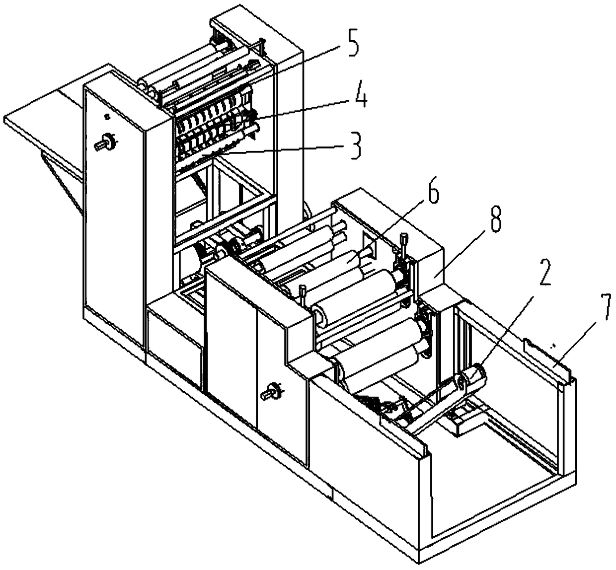 An automatic creasing and grooving machine for iron sheet