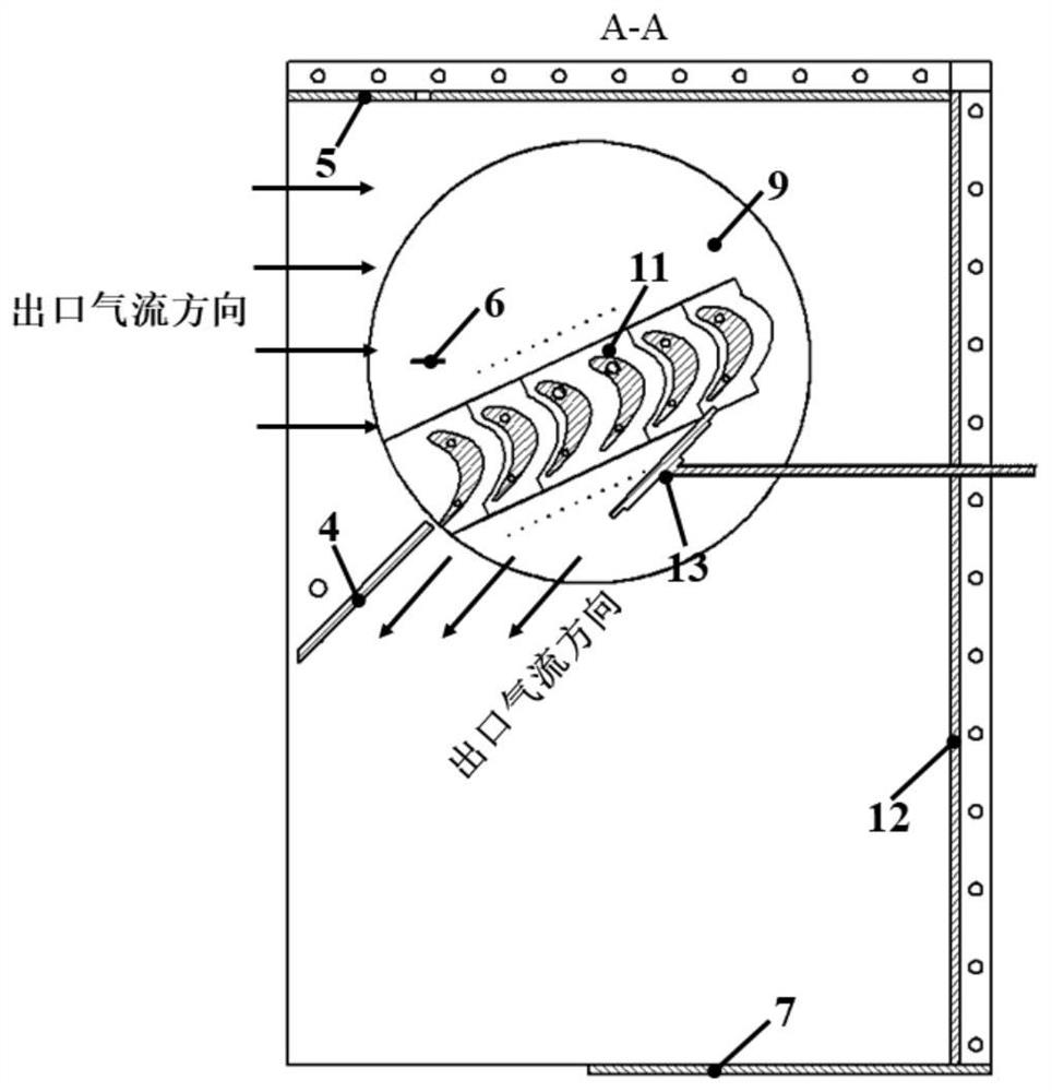 Turbine experiment device capable of quickly replacing test and measurement blade grids