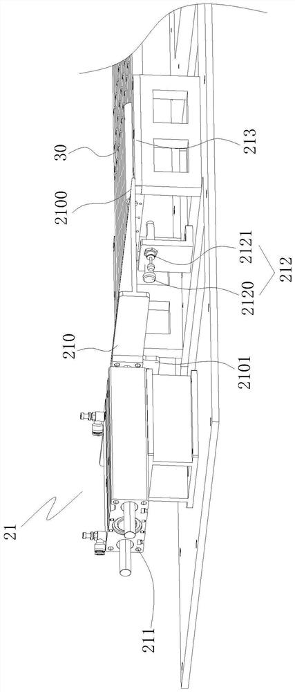 Threading device of firework machine