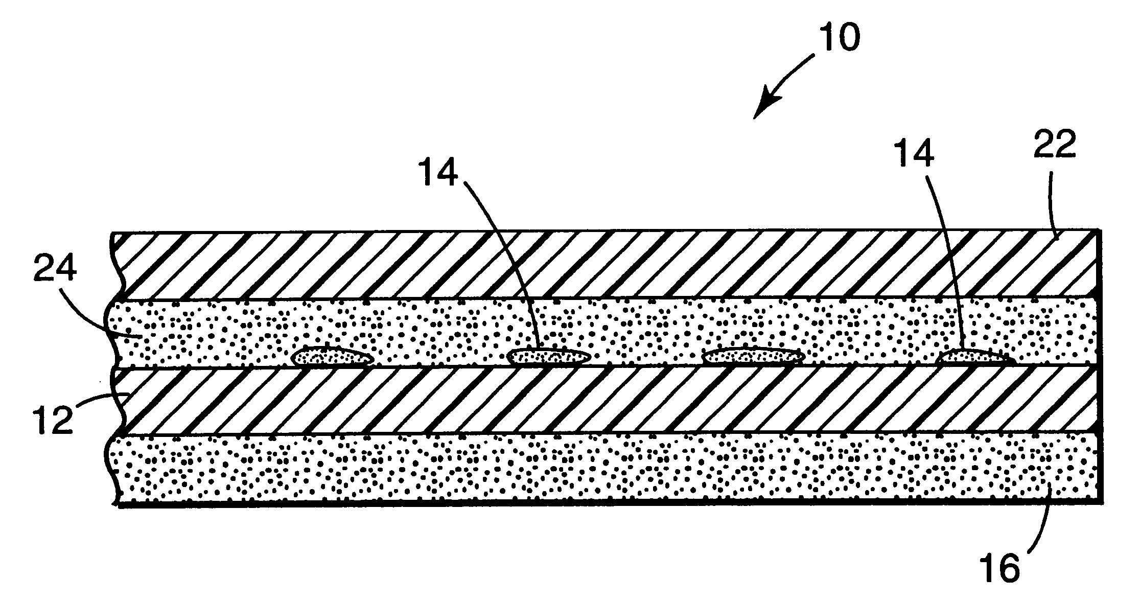 Method of stabilizing films or membranes using adhesive as a reservoir