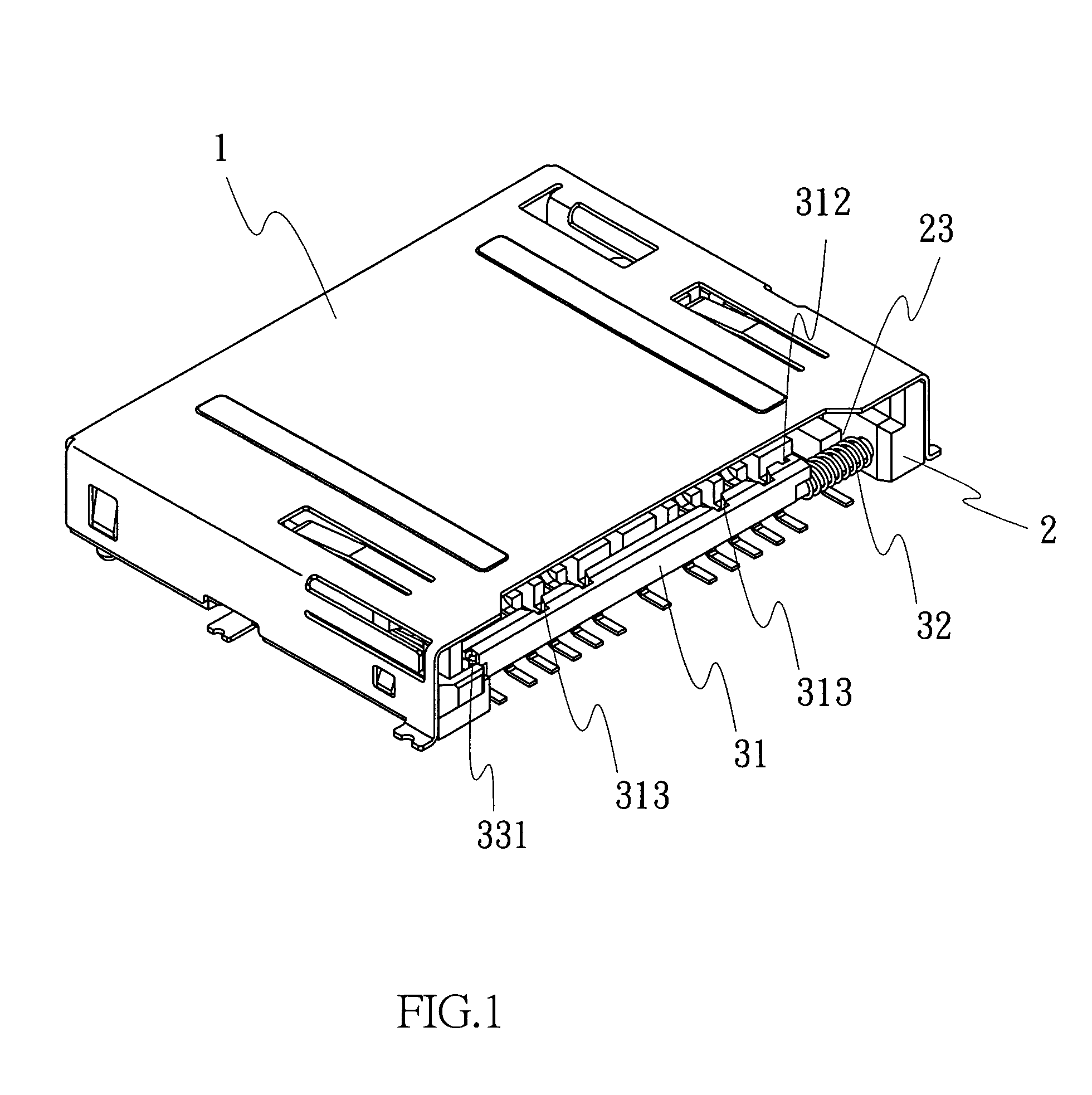 Universal memory card adapter having a movable door