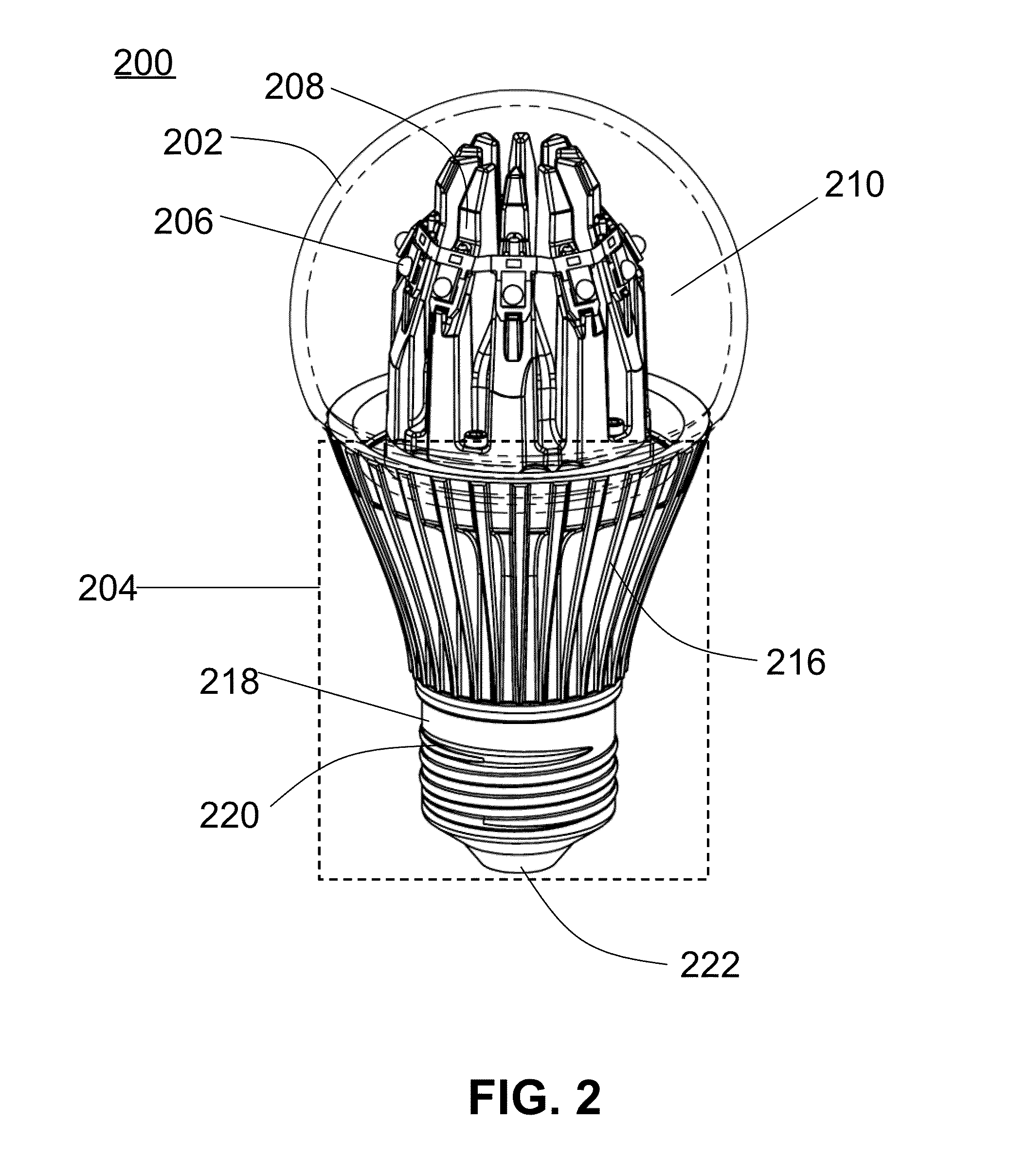 Liquid displacement beads in LED bulbs